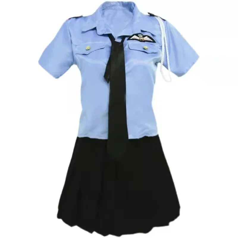 Image of 2025 New Z Police Stewardess Cosplay Costumes Womens Sexy Anime Cosplay Lingerie Sailor Uniform Sexy Skirt for Sex Role